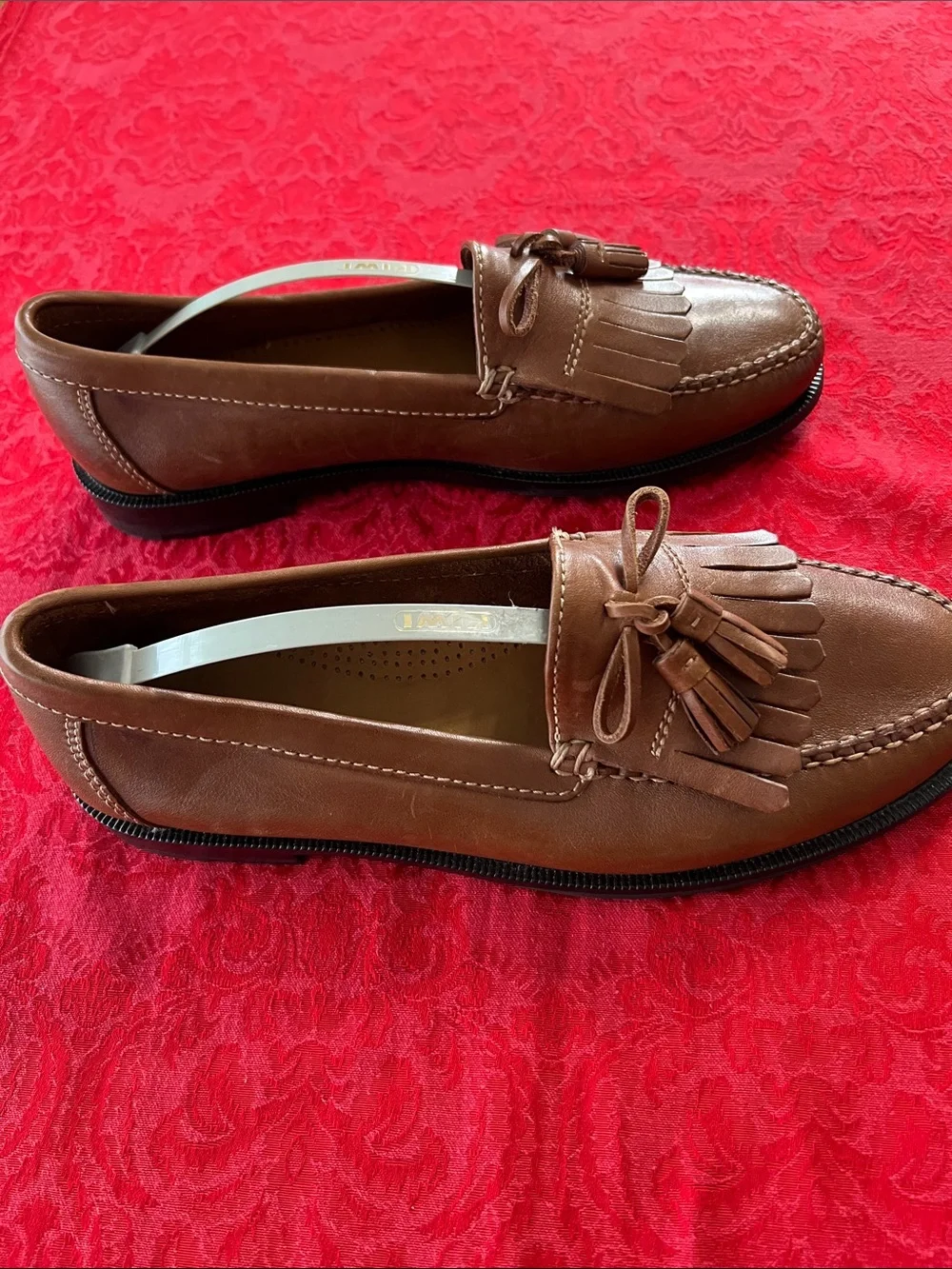 Cole Haan Men’s 10.5M Brown Leather Kiltie Tassel Loafers Moccasins